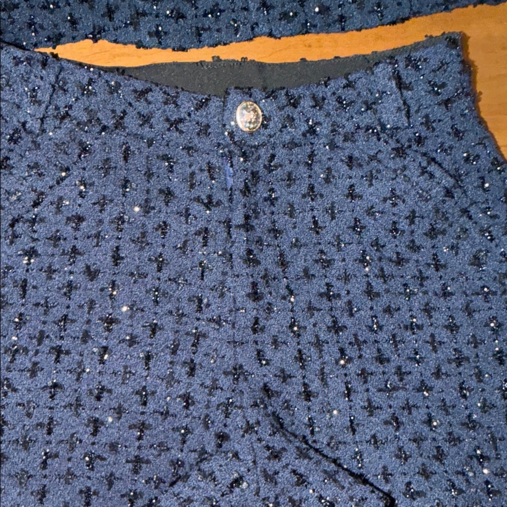 Navy Blue Textured Two-Piece Set - Picture 5 of 7
